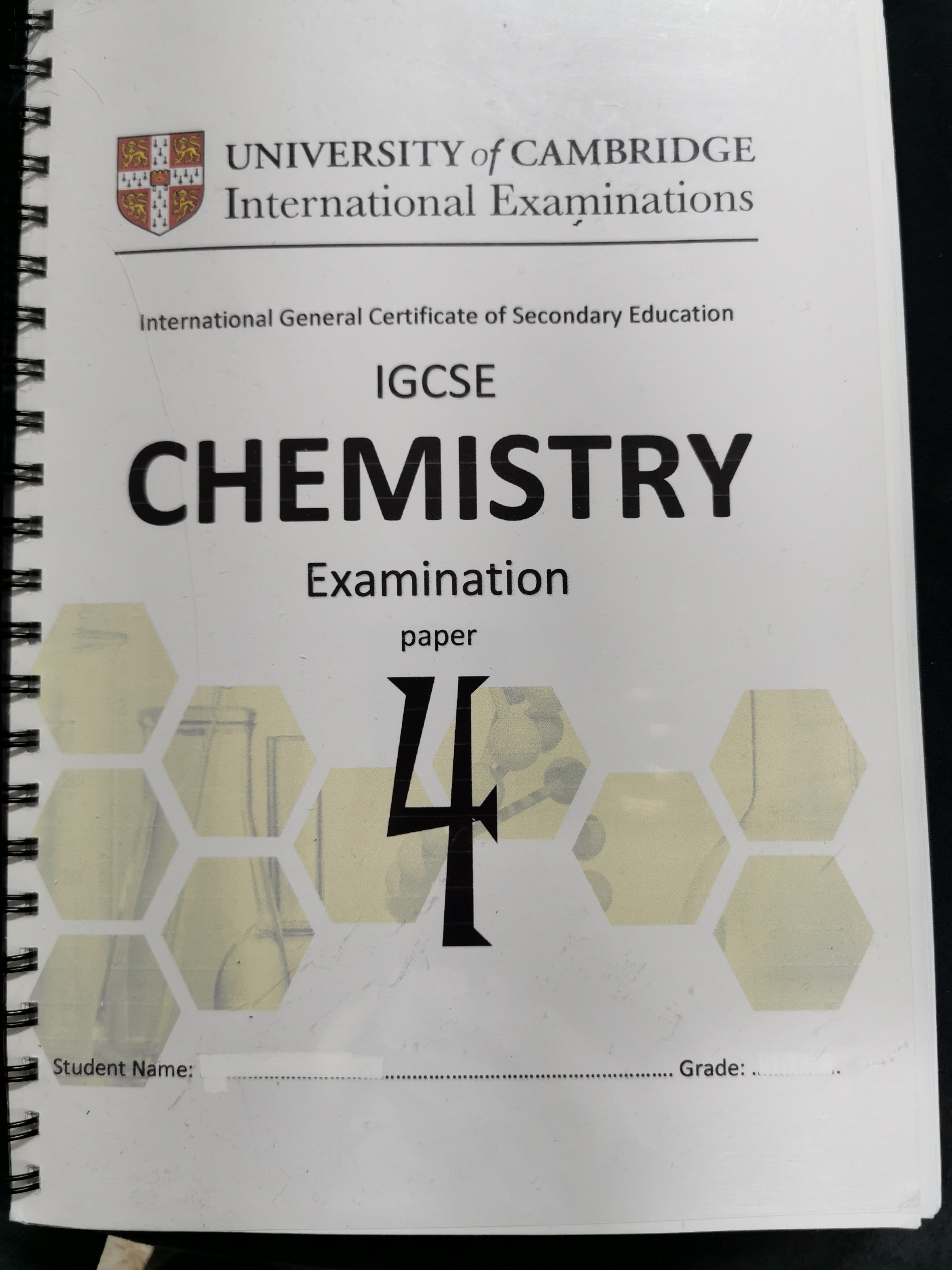 Igcse chemistry examination paper 4