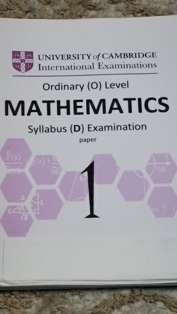 O level mathematics D examination 1